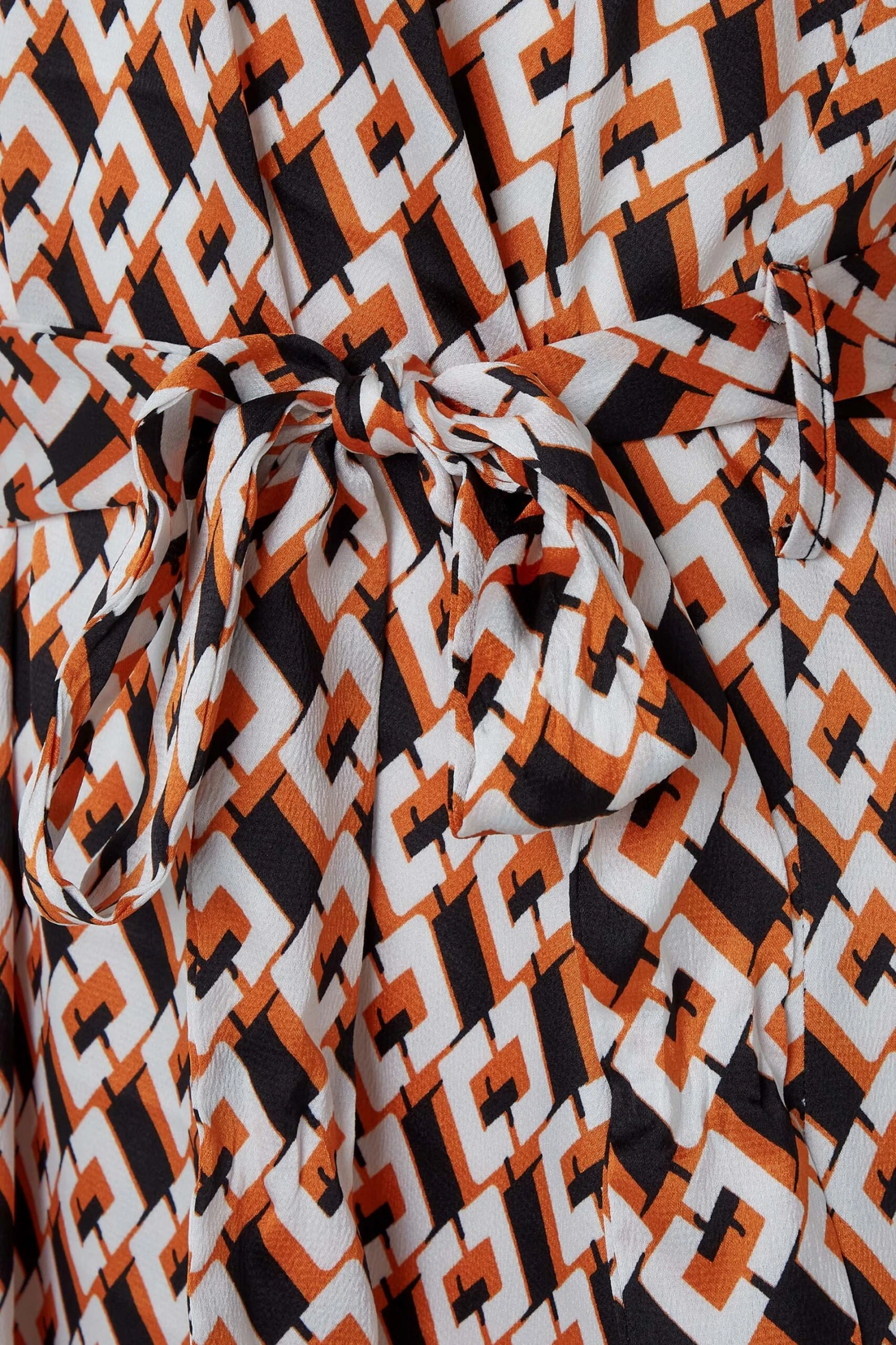 M&Co Orange Satin Geometric Print Tunic Dress 5 M&Co Orange Satin Geometric Print Tunic Dress - Image 5