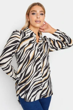 M&Co White Zebra Print Tunic Shirt