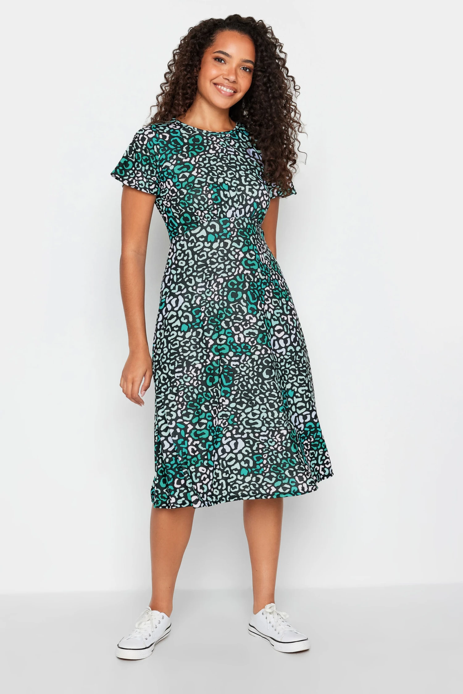 M&Co Green Animal Print Midaxi Dress 2 M&Co Green Animal Print Midaxi Dress - Image 2