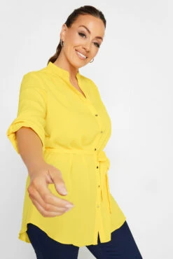 M&Co Yellow Tie Waist Blouse