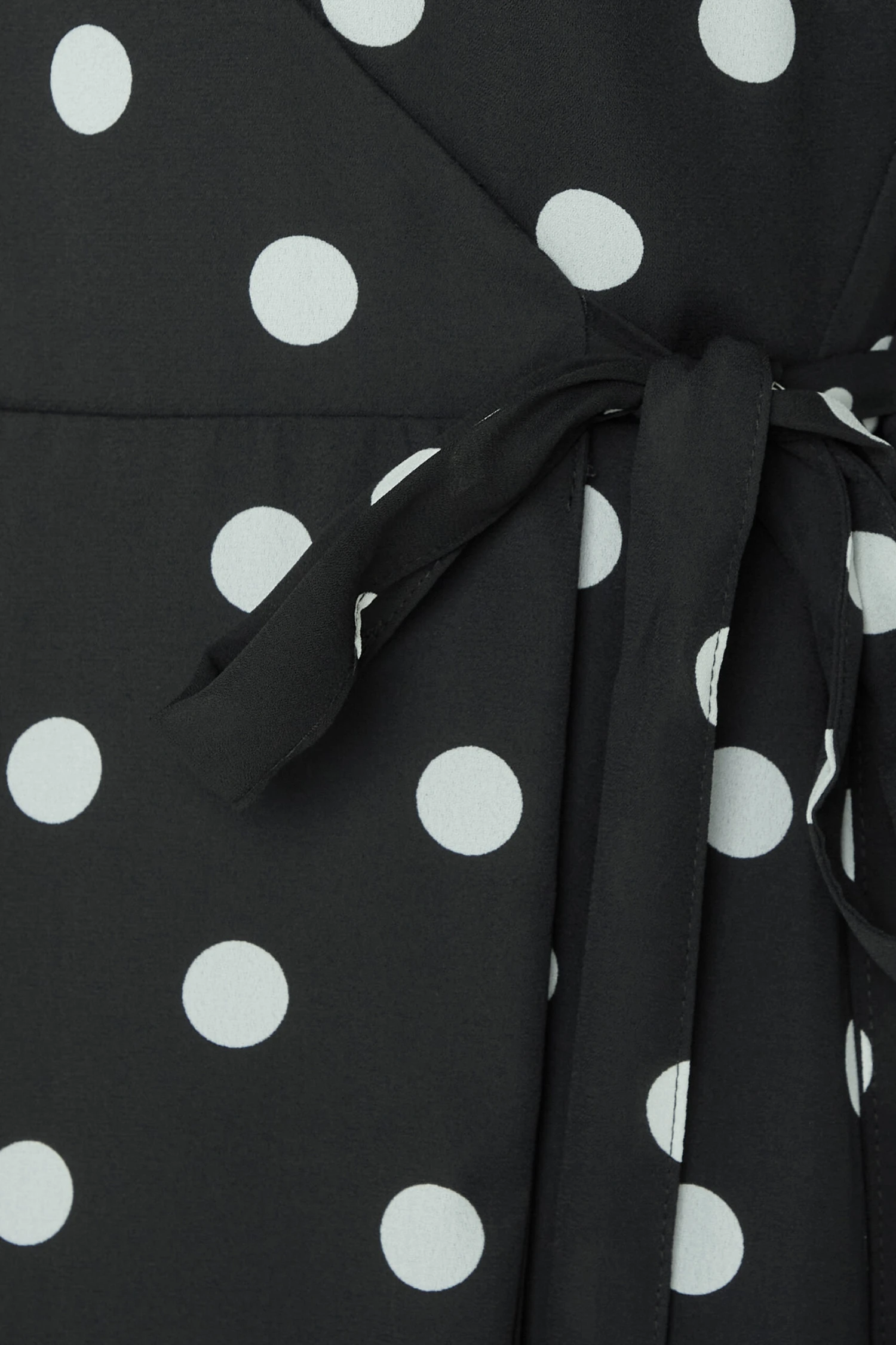 M&Co Black Polka Dot Wrap Dress 5 M&Co Black Polka Dot Wrap Dress - Image 5
