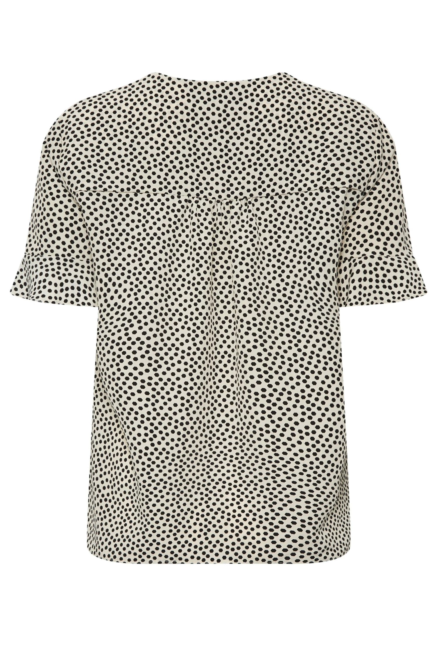 M&Co White Spot Print Frill Sleeve Button Through Blouse 7 M&Co White Spot Print Frill Sleeve Button Through Blouse - Image 7