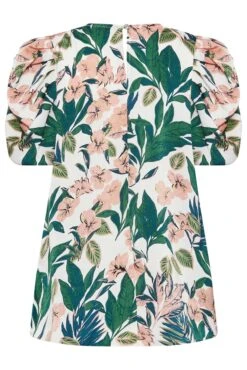 M&Co White Floral Print Puff Sleeve Blouse -M&Co Sales Store d4215b49 1762 45 550564 Y scaled