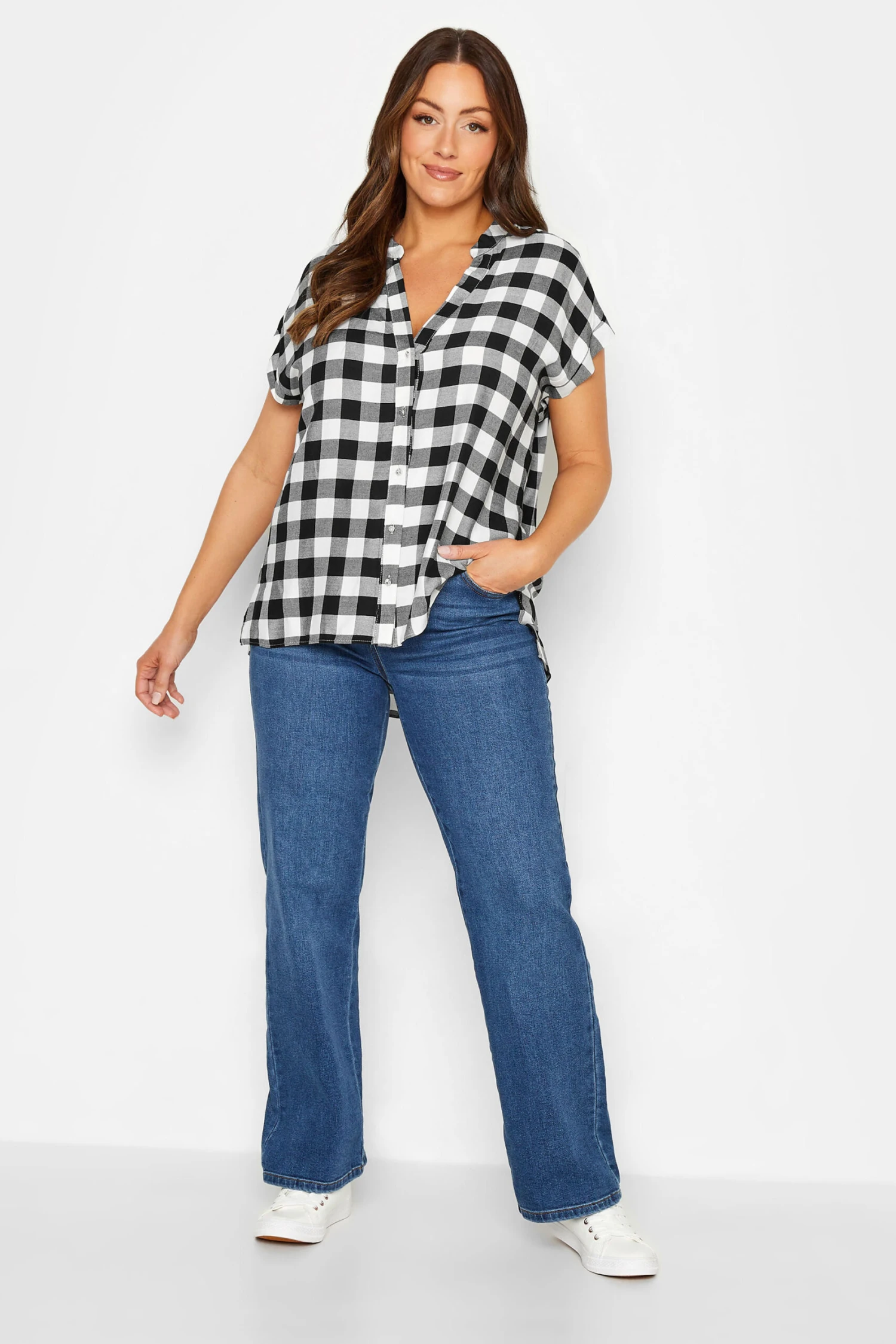 M&Co Black Check Print Shirt 2 M&Co Black Check Print Shirt - Image 2