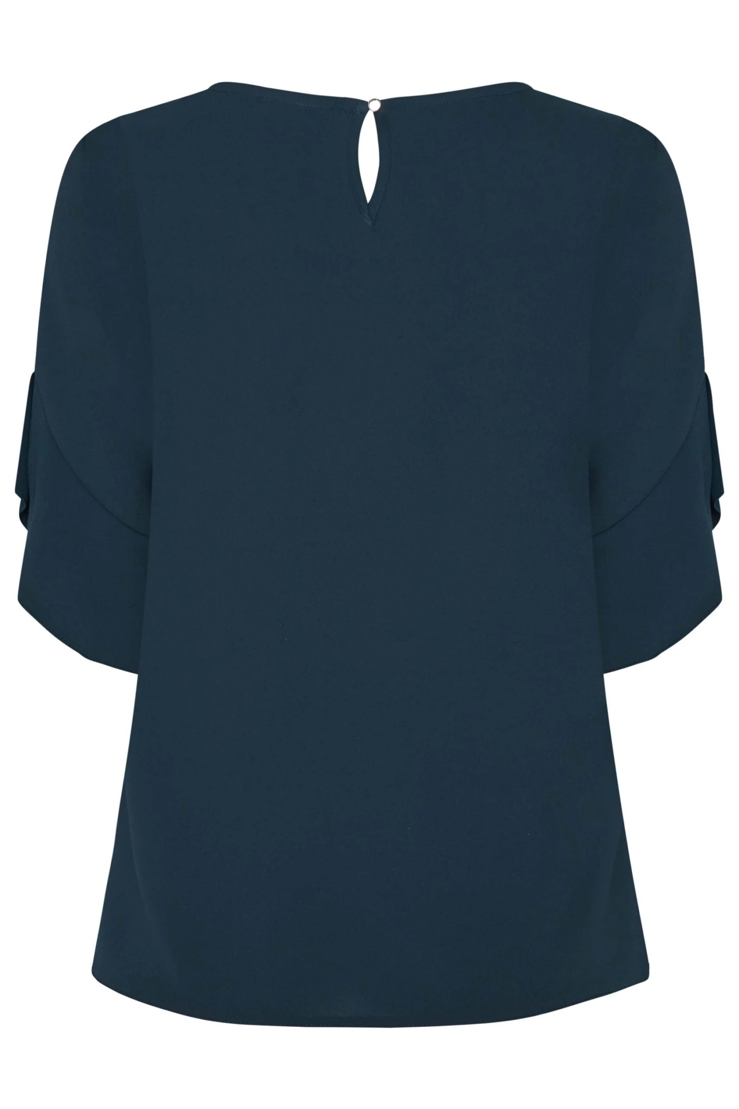 M&Co Navy Blue Frill Sleeve Blouse 7 M&Co Navy Blue Frill Sleeve Blouse - Image 7