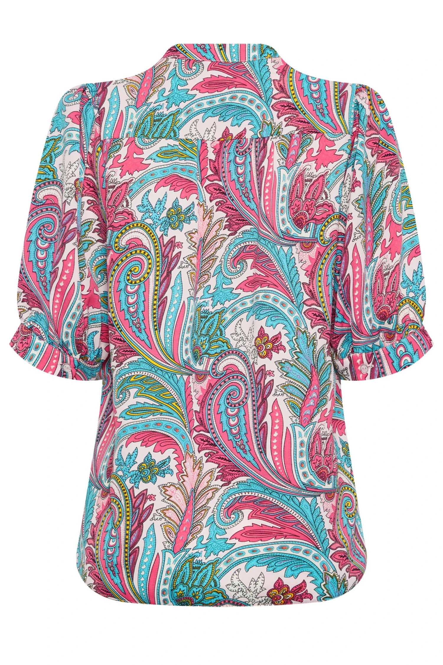 M&Co Pink Paisley Print Puff Sleeve Shirt 7 M&Co Pink Paisley Print Puff Sleeve Shirt - Image 7