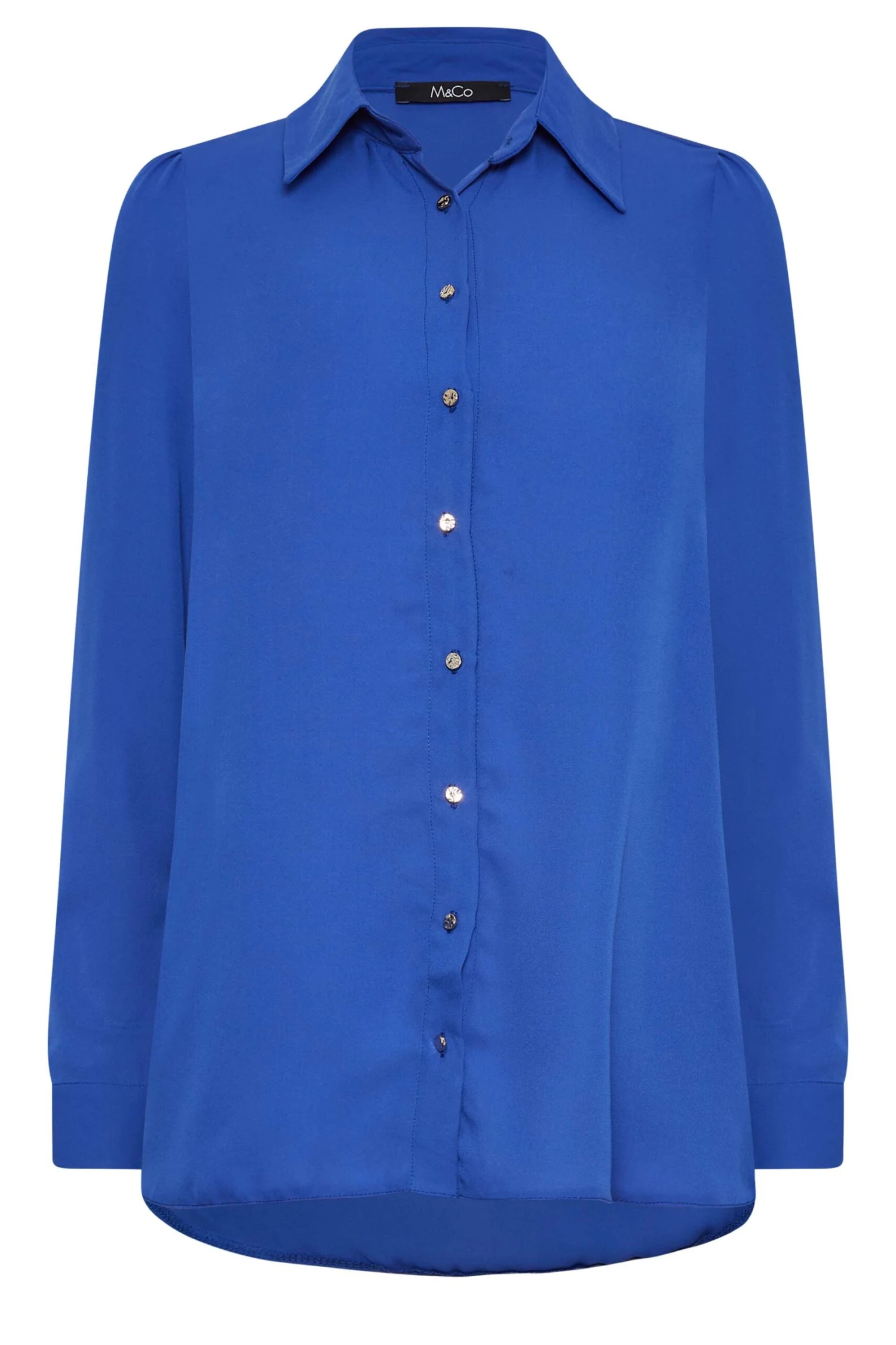 M&Co Cobalt Blue Button Through Tunic Shirt 6 M&Co Cobalt Blue Button Through Tunic Shirt - Image 6