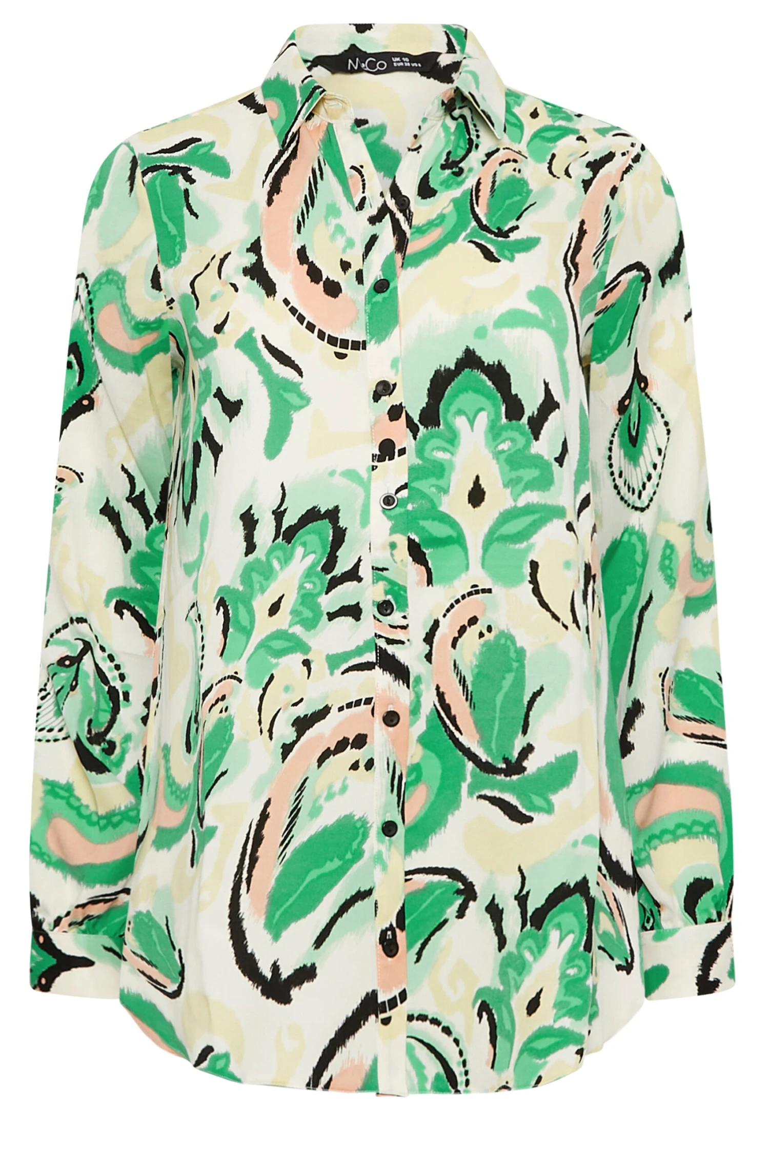 M&Co Green Paisley Print Long Sleeve Shirt 6 M&Co Green Paisley Print Long Sleeve Shirt - Image 6