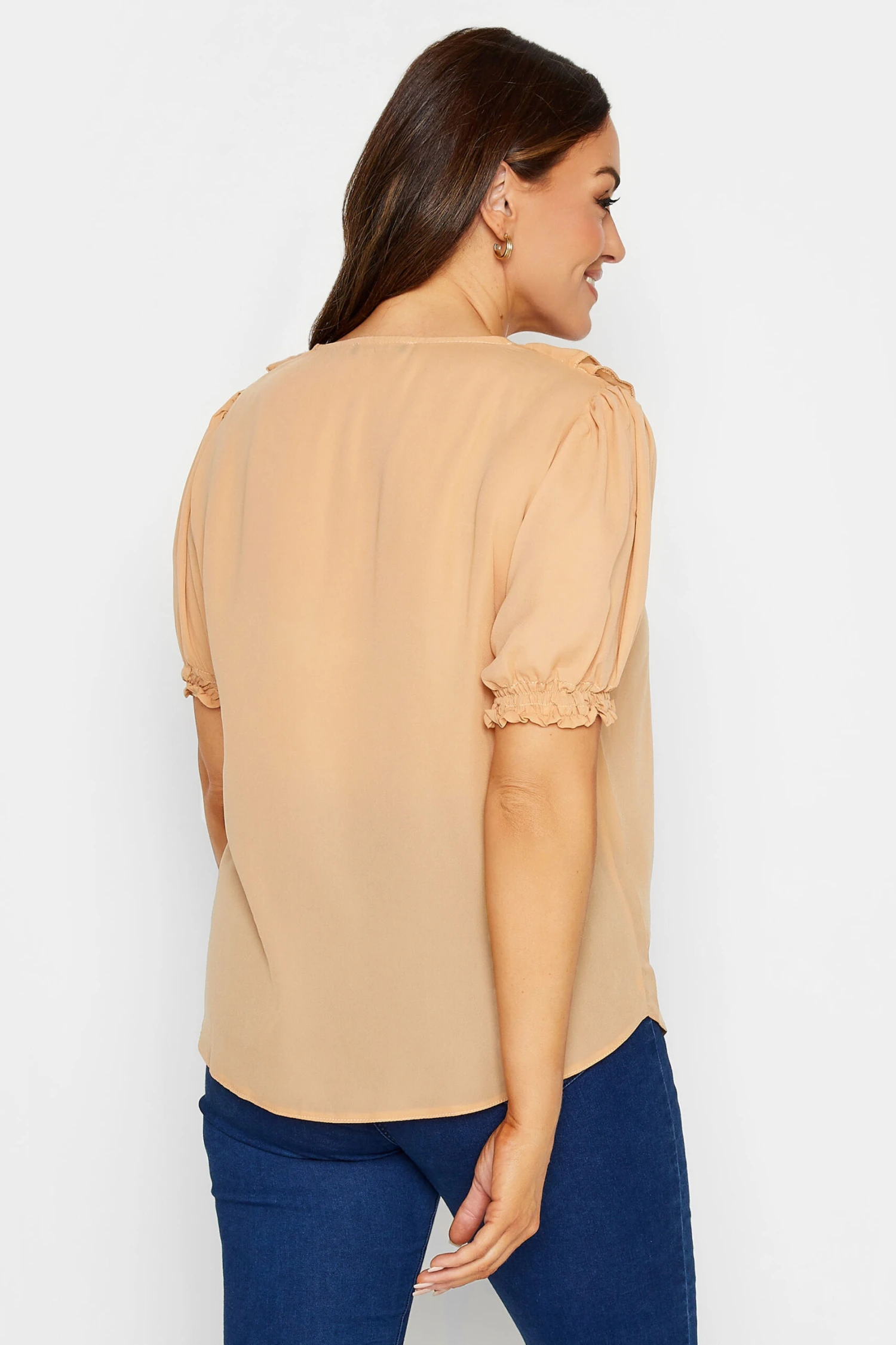 M&Co Orange Frill Front Blouse 3 M&Co Orange Frill Front Blouse - Image 3