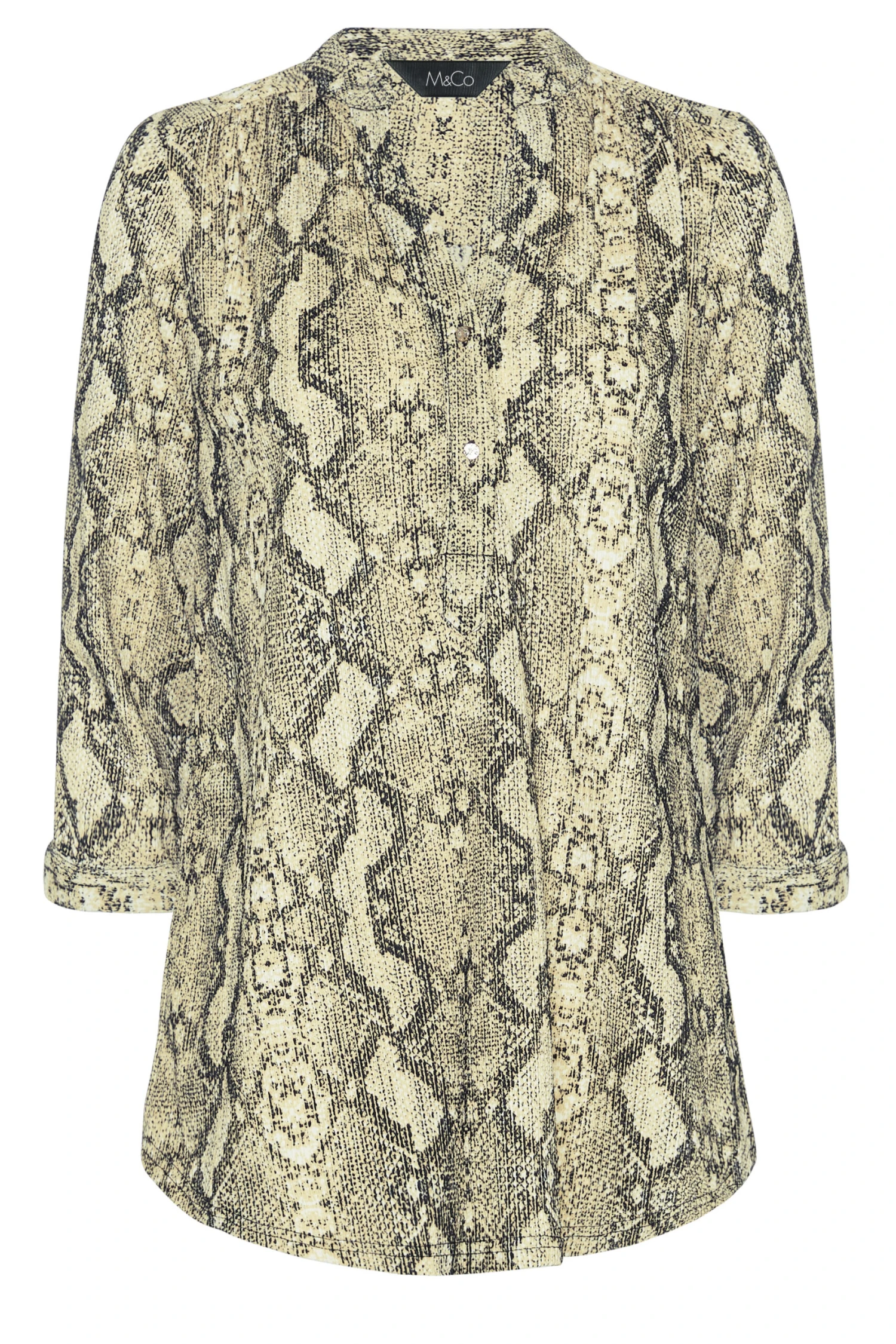 M&Co Brown Snake Print Half Placket Shirt 6 M&Co Brown Snake Print Half Placket Shirt - Image 6