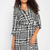 M&Co Black Dogtooth Tunic Dress Shirt