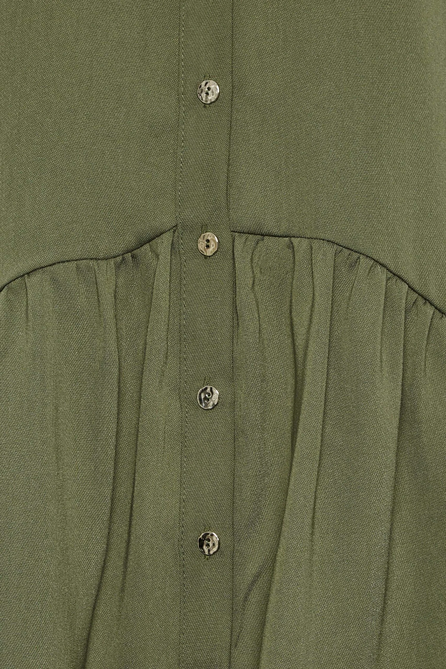 M&Co Khaki Green Frill Hem Shirt 5 M&Co Khaki Green Frill Hem Shirt - Image 5