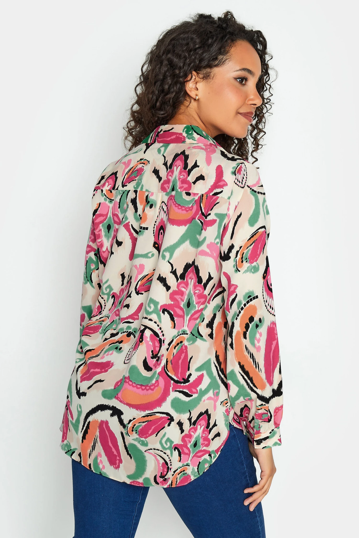 M&Co Pink Paisley Print Long Sleeve Shirt 3 M&Co Pink Paisley Print Long Sleeve Shirt - Image 3