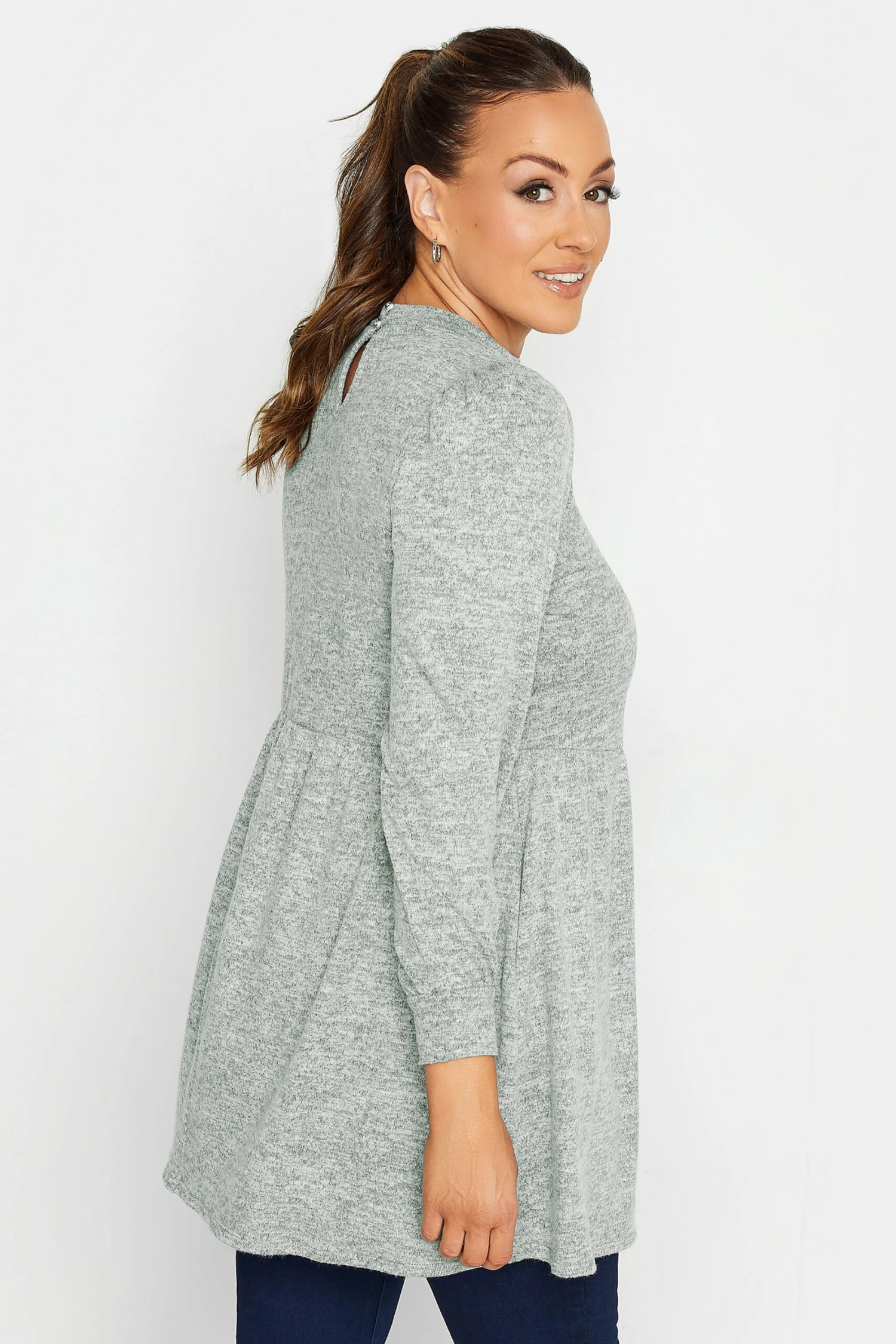M&Co Grey Soft Touch Smock Top 3 M&Co Grey Soft Touch Smock Top - Image 3