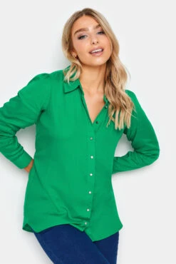M&Co Green Button Through Tunic Shirt