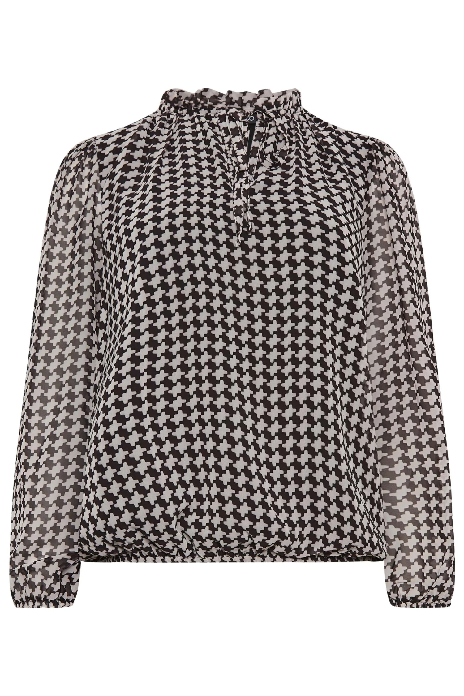 M&Co Black Geometric Print Tie Neck Blouse 6 M&Co Black Geometric Print Tie Neck Blouse - Image 6