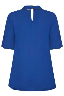 M&Co Blue Embellished Neck Keyhole Blouse -M&Co Sales Store d913b511 d484 4a 550547 Y scaled