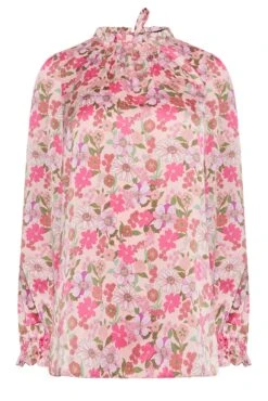 M&Co Pink Floral Print Frill Neck Blouse -M&Co Sales Store d931efef 52df 42 550569 X scaled