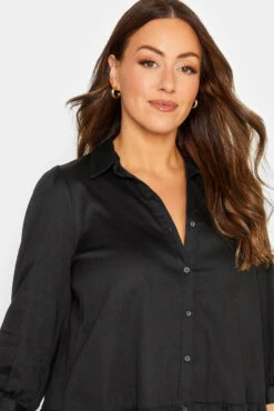 M&Co Black Frill Hem Button Through Shirt -M&Co Sales Store d9a32896 aad5 40 550199 D scaled