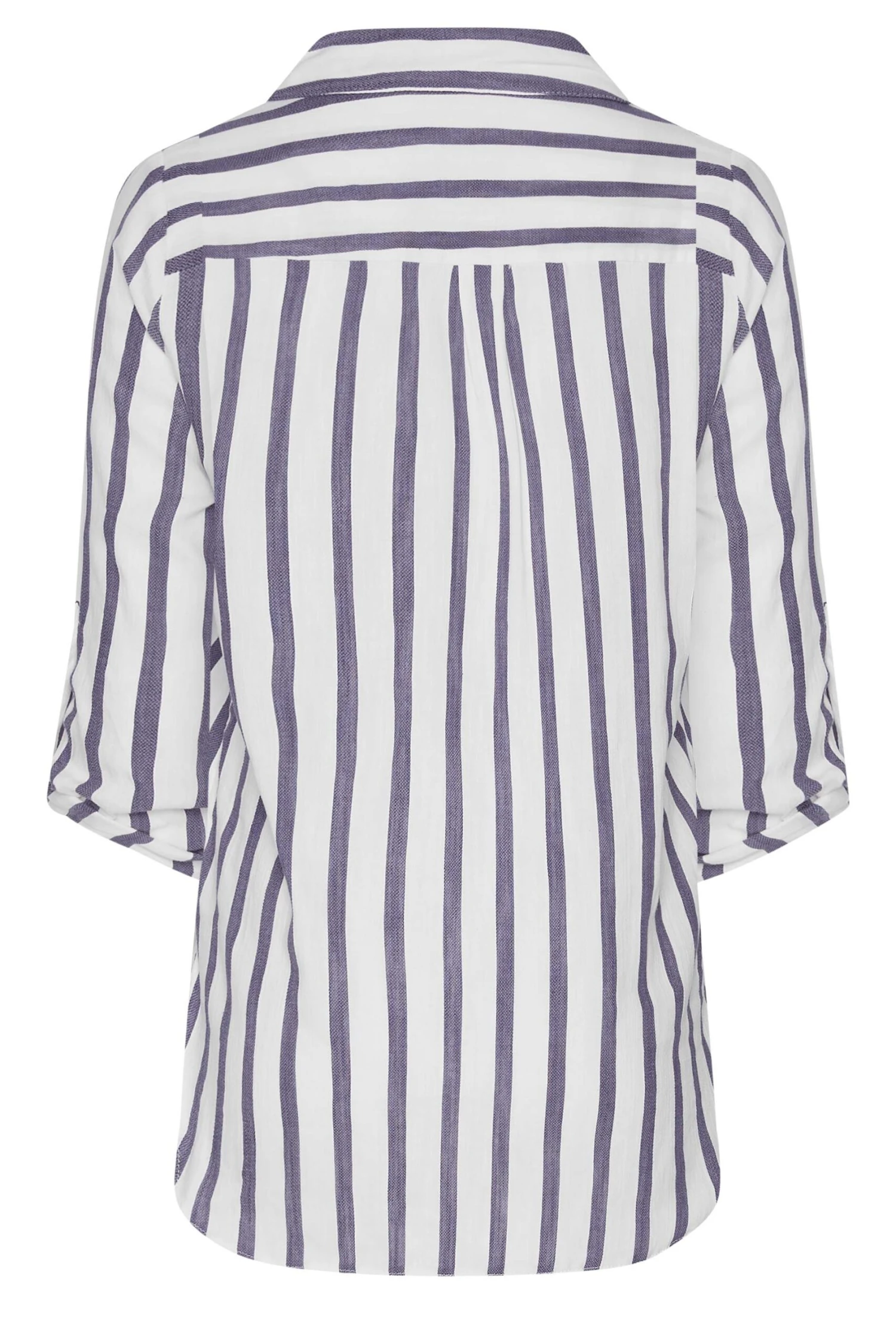 M&Co White Stripe Tab Sleeve Shirt 7 M&Co White Stripe Tab Sleeve Shirt - Image 7