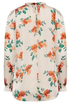 M&Co Ivory White Floral Print Frill Neck Blouse -M&Co Sales Store dae3e718 14c9 48 550567 Y scaled