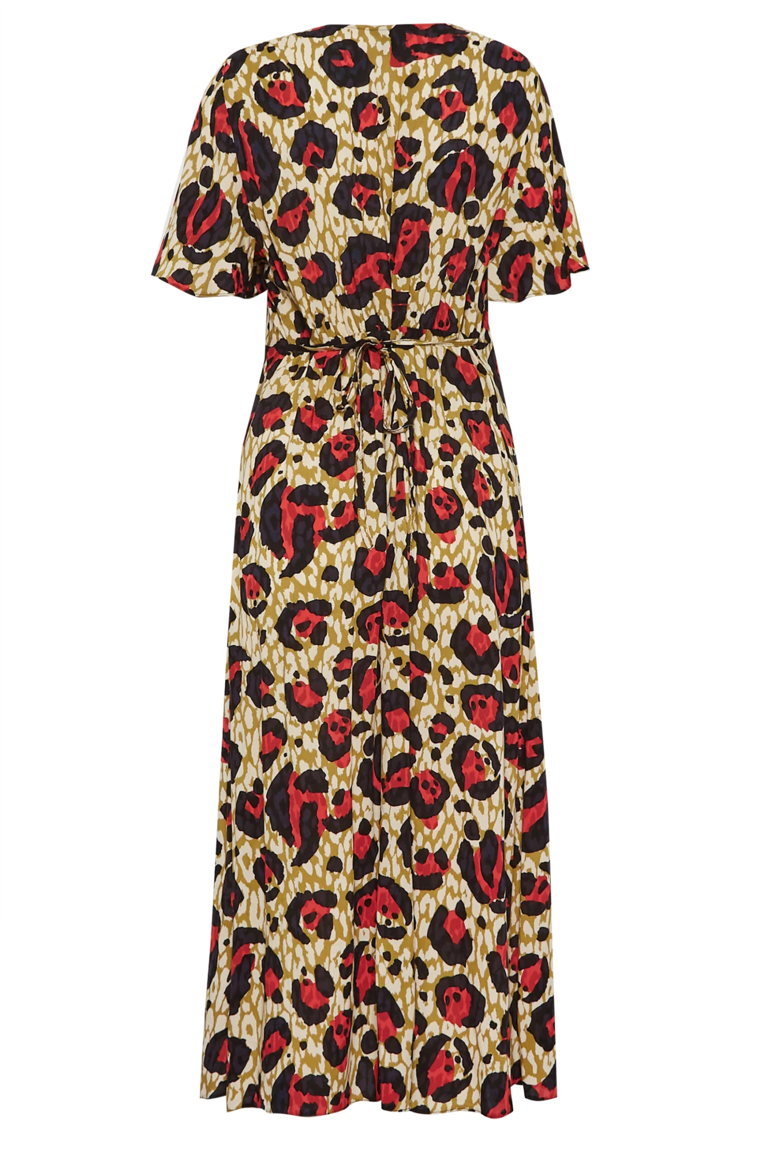 M&Co Natural Brown & Red Animal Print Midi Button Through Tea Dress 7 M&Co Natural Brown & Red Animal Print Midi Button Through Tea Dress - Image 7