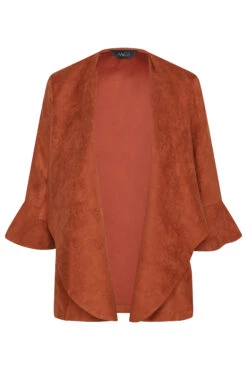 M&Co Brown Suedette Waterfall Jacket -M&Co Sales Store db8ac2b9 a681 45 550109 X scaled