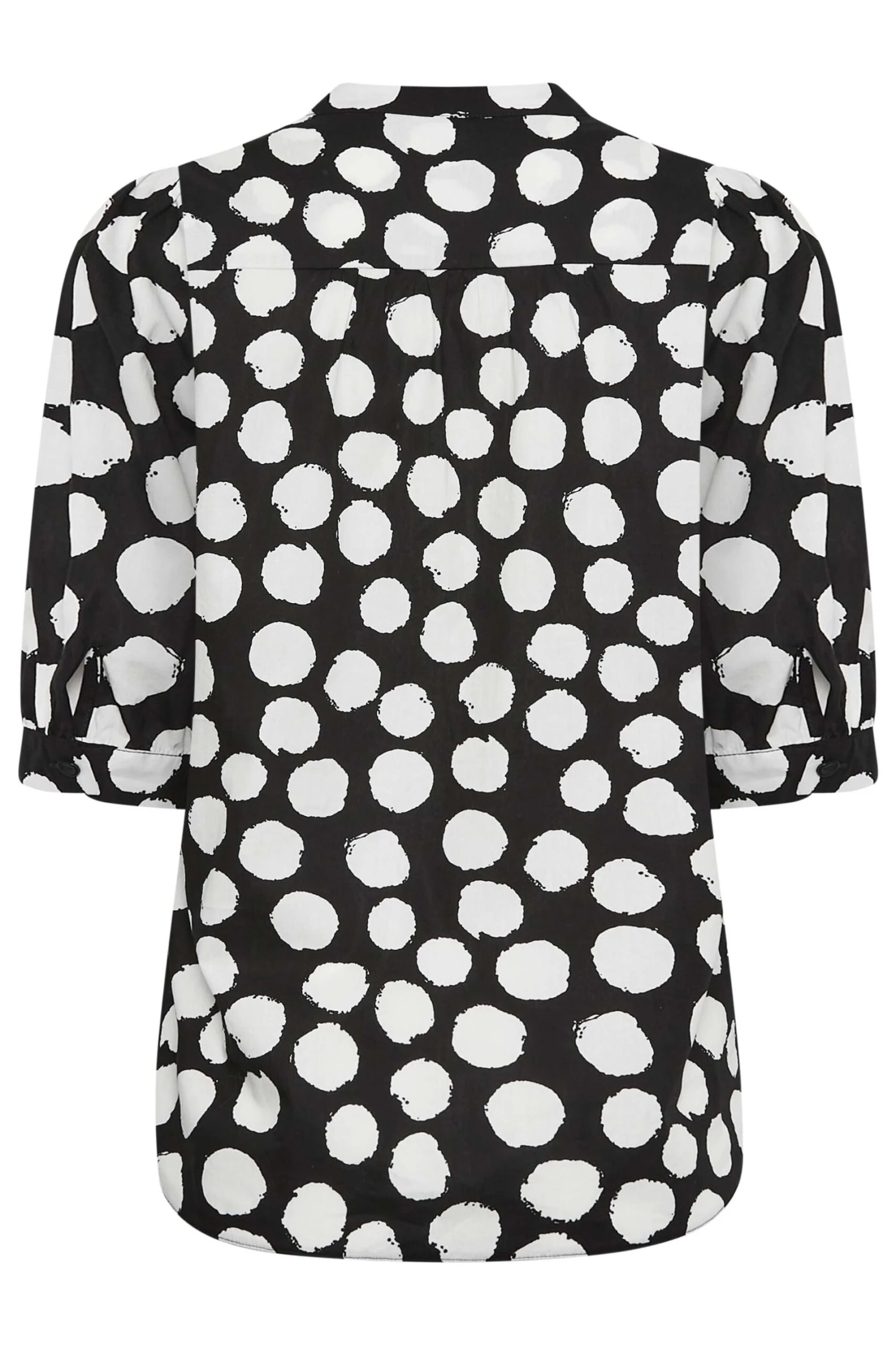 M&Co Black Polka Dot Puff Sleeve Shirt 7 M&Co Black Polka Dot Puff Sleeve Shirt - Image 7