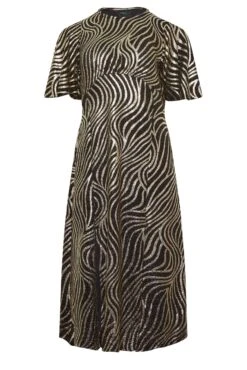 M&Co Black Swirl Print Angel Sleeve Split Hem Midi Dress -M&Co Sales Store dcd198b5 7f68 41 550548 X scaled
