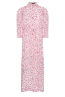 M&Co Pink Floral Print Midi Shirt Dress -M&Co Sales Store dd284559 9837 49 550421 X scaled