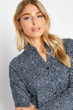 M&Co Navy Blue Spot Print Cotton Shirt -M&Co Sales Store de68dff8 fcdb 46 500222 E scaled