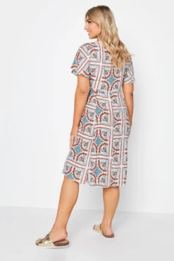 M&Co White Tile Print Button Through Midi Dress -M&Co Sales Store def93d62 a771 4e 550420 E scaled