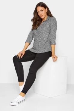 M&Co Grey Marl Half Placket Jersey Shirt -M&Co Sales Store df69af06 6628 4e 550119 C scaled