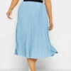 M&Co Blue Pleated Midi Skirt