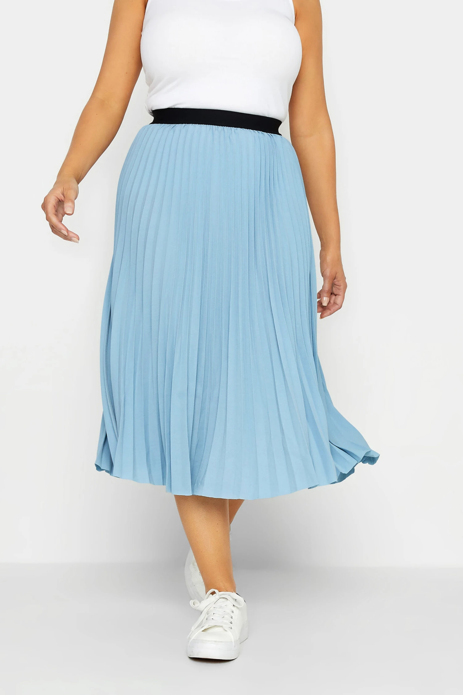 M&Co Blue Pleated Midi Skirt 1 M&Co Blue Pleated Midi Skirt