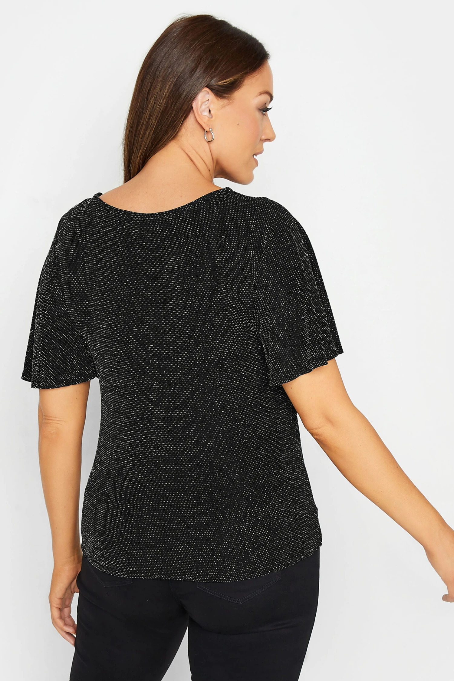 M&Co Black Brillo Angel Sleeve Wrap Top 3 M&Co Black Brillo Angel Sleeve Wrap Top - Image 3