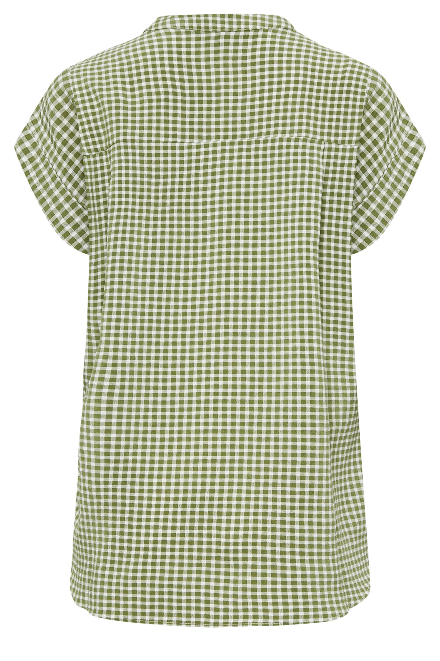 M&Co Khaki Green Gingham Short Sleeve Shirt 7 M&Co Khaki Green Gingham Short Sleeve Shirt - Image 7