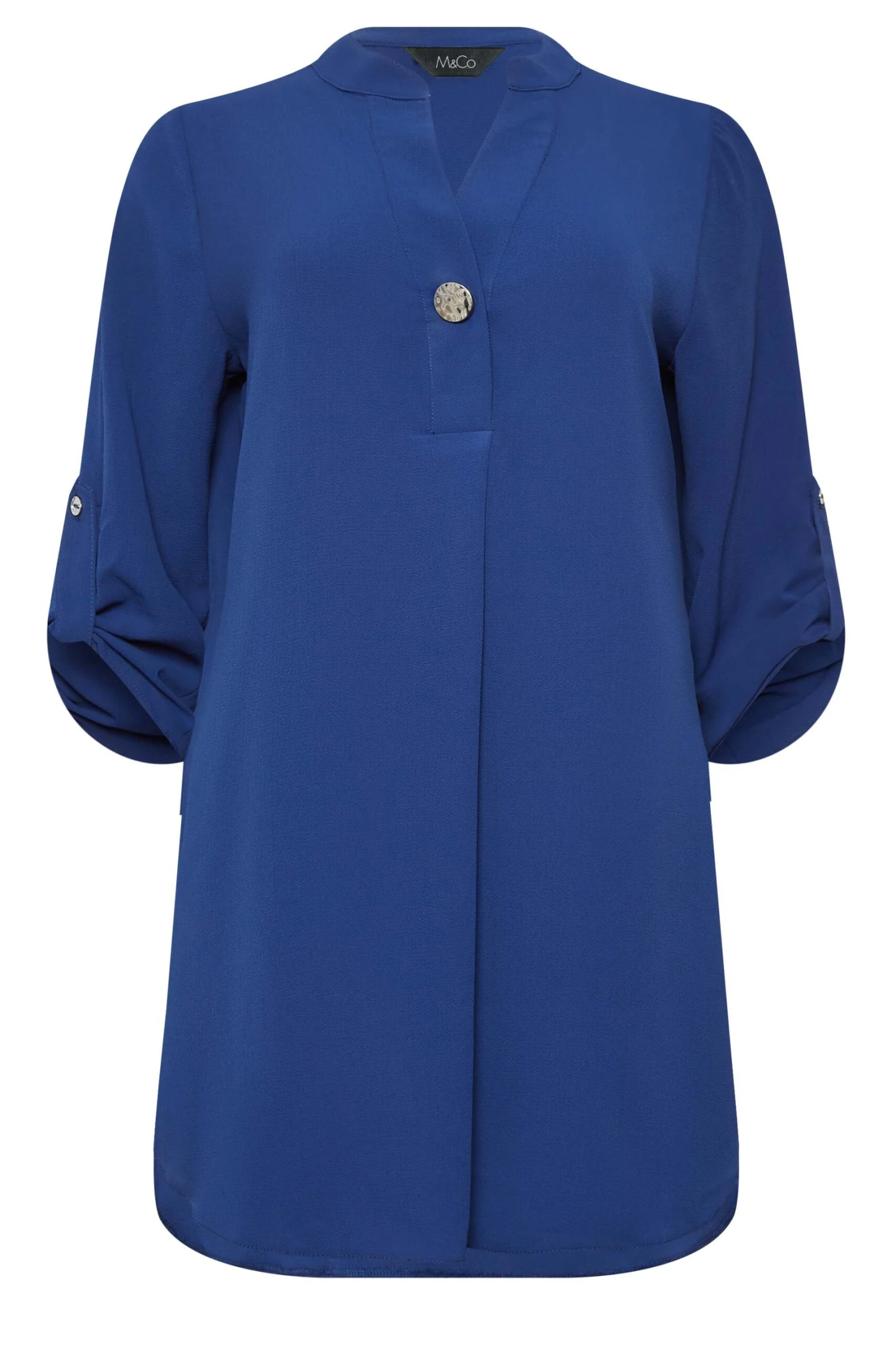 M&Co Cobalt Blue Long Sleeve Button Blouse 6 M&Co Cobalt Blue Long Sleeve Button Blouse - Image 6
