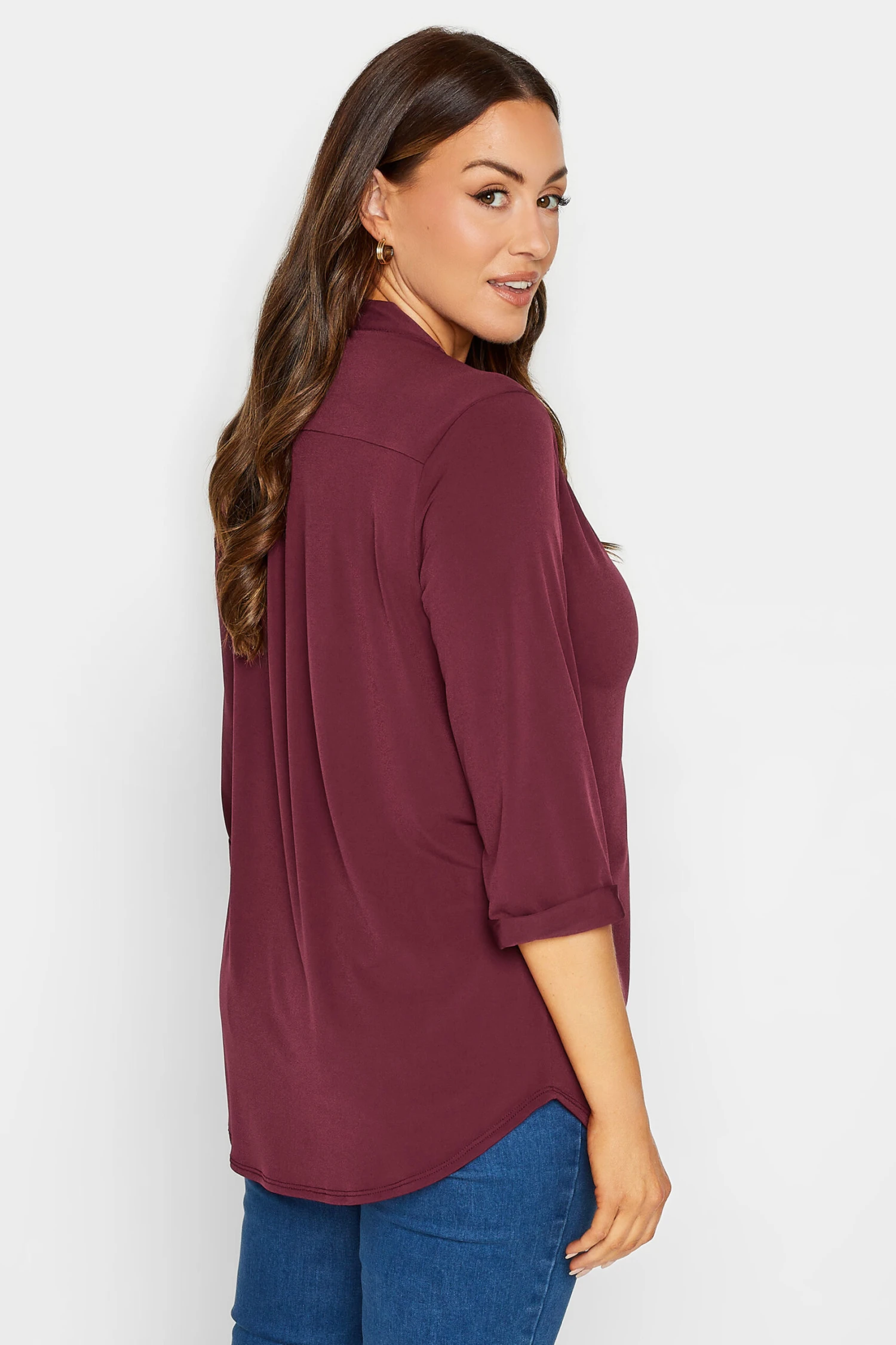 M&Co Purple Half Placket Blouse 3 M&Co Purple Half Placket Blouse - Image 3