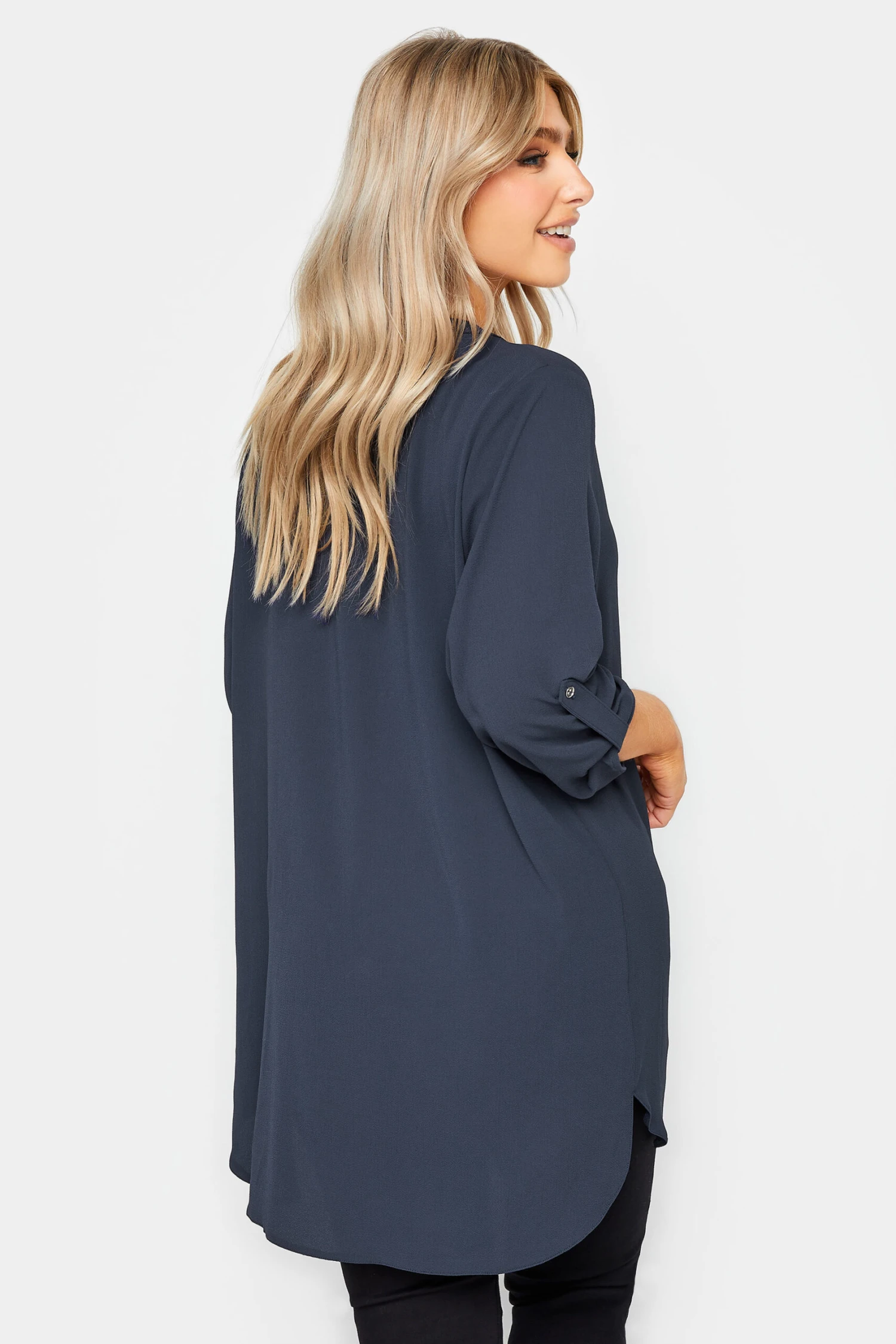 M&Co Blue Long Sleeve Button Blouse 3 M&Co Blue Long Sleeve Button Blouse - Image 3