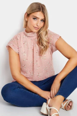 M&Co Pink Floral Print Blouse