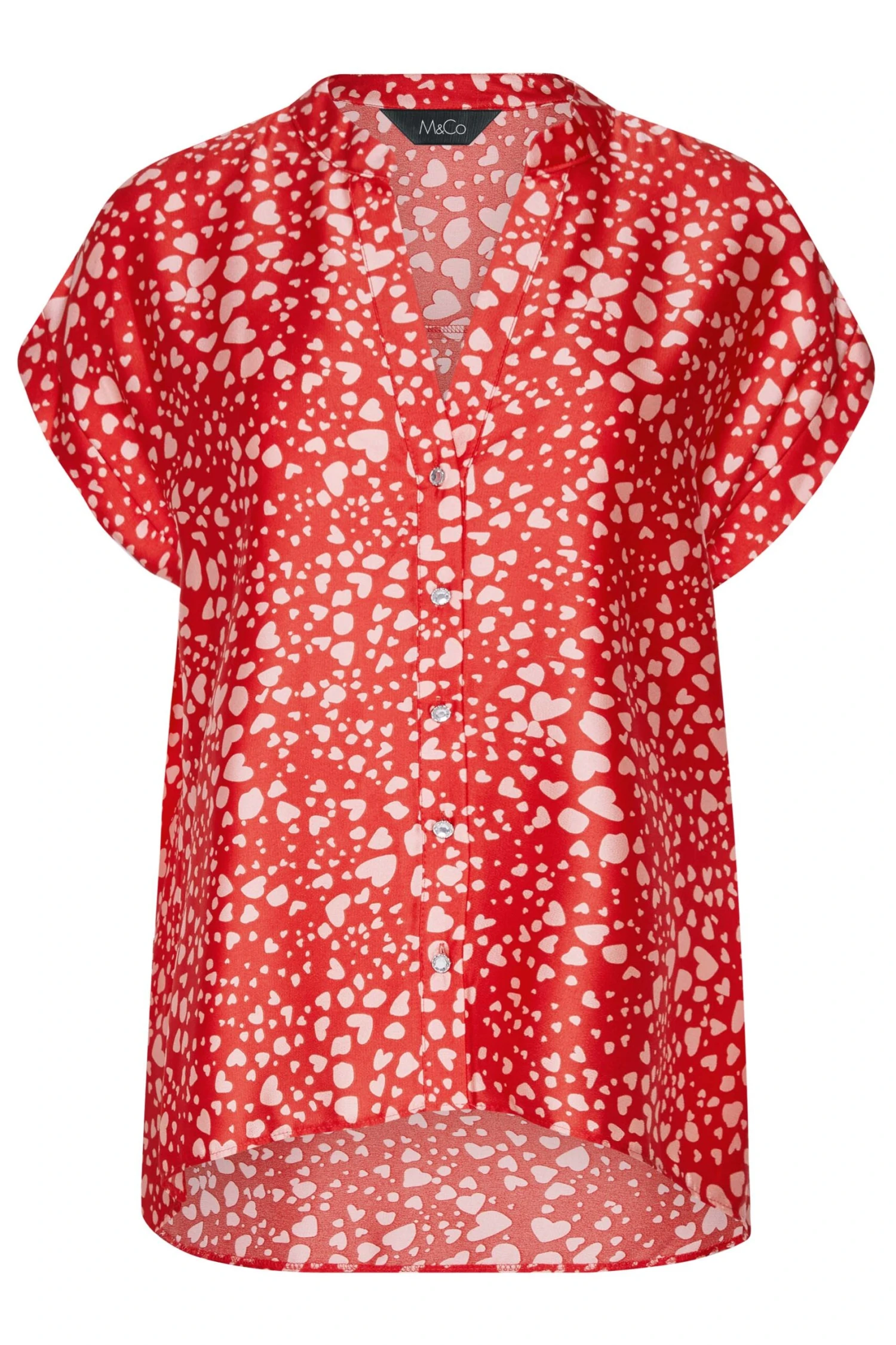 M&Co Red Heart Print Shirt 6 M&Co Red Heart Print Shirt - Image 6