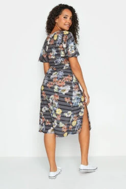 M&Co Grey Floral Stripe Angel Sleeve Split Hem Midi Dress 9 M&Co Grey Floral Stripe Angel Sleeve Split Hem Midi Dress -M&Co Sales Store e3880fc3 31d3 41 550502 C scaled
