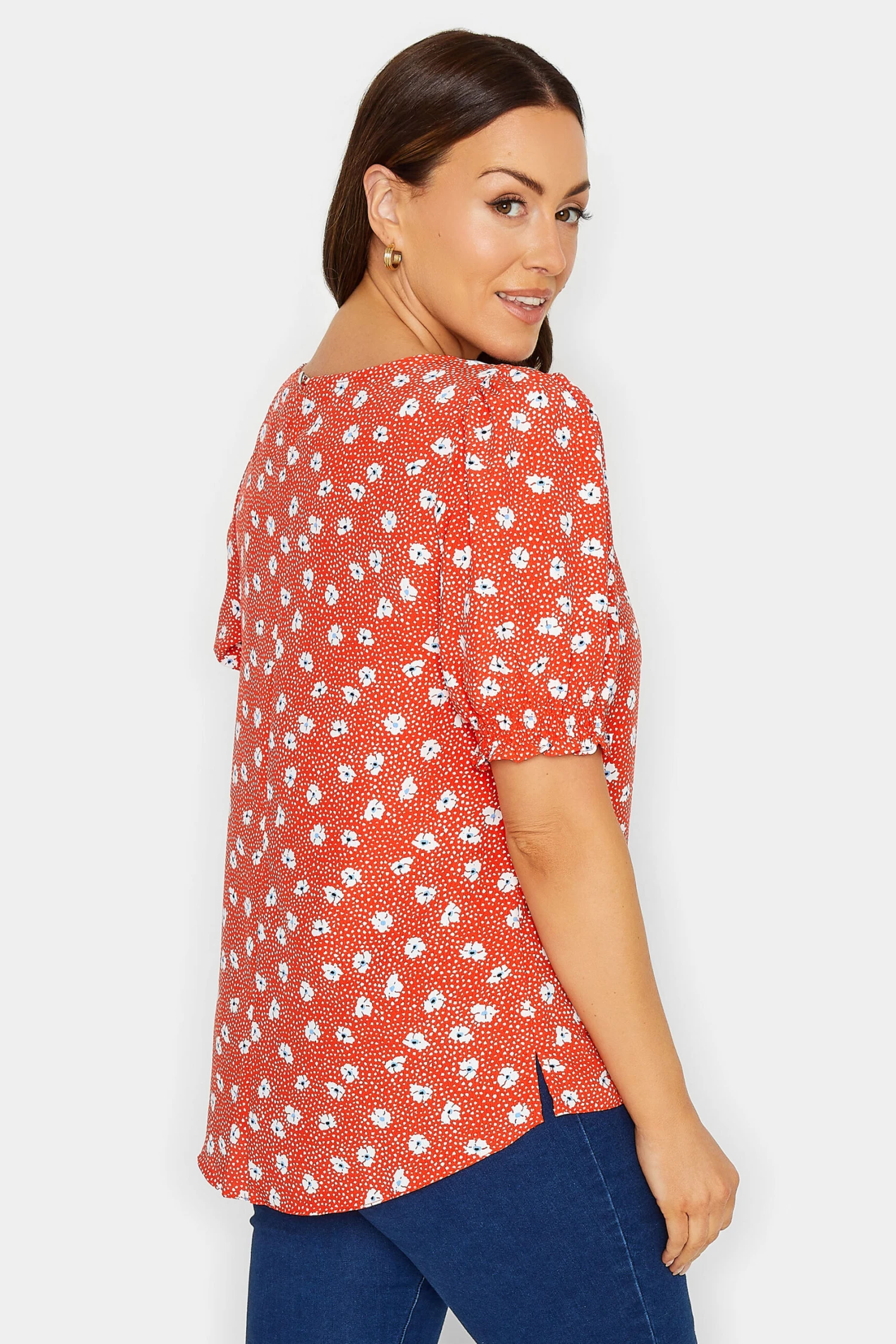M&Co Red Daisy Print Blouse 6 M&Co Red Daisy Print Blouse - Image 6