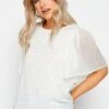 M&Co White Glitter Detail Blouse