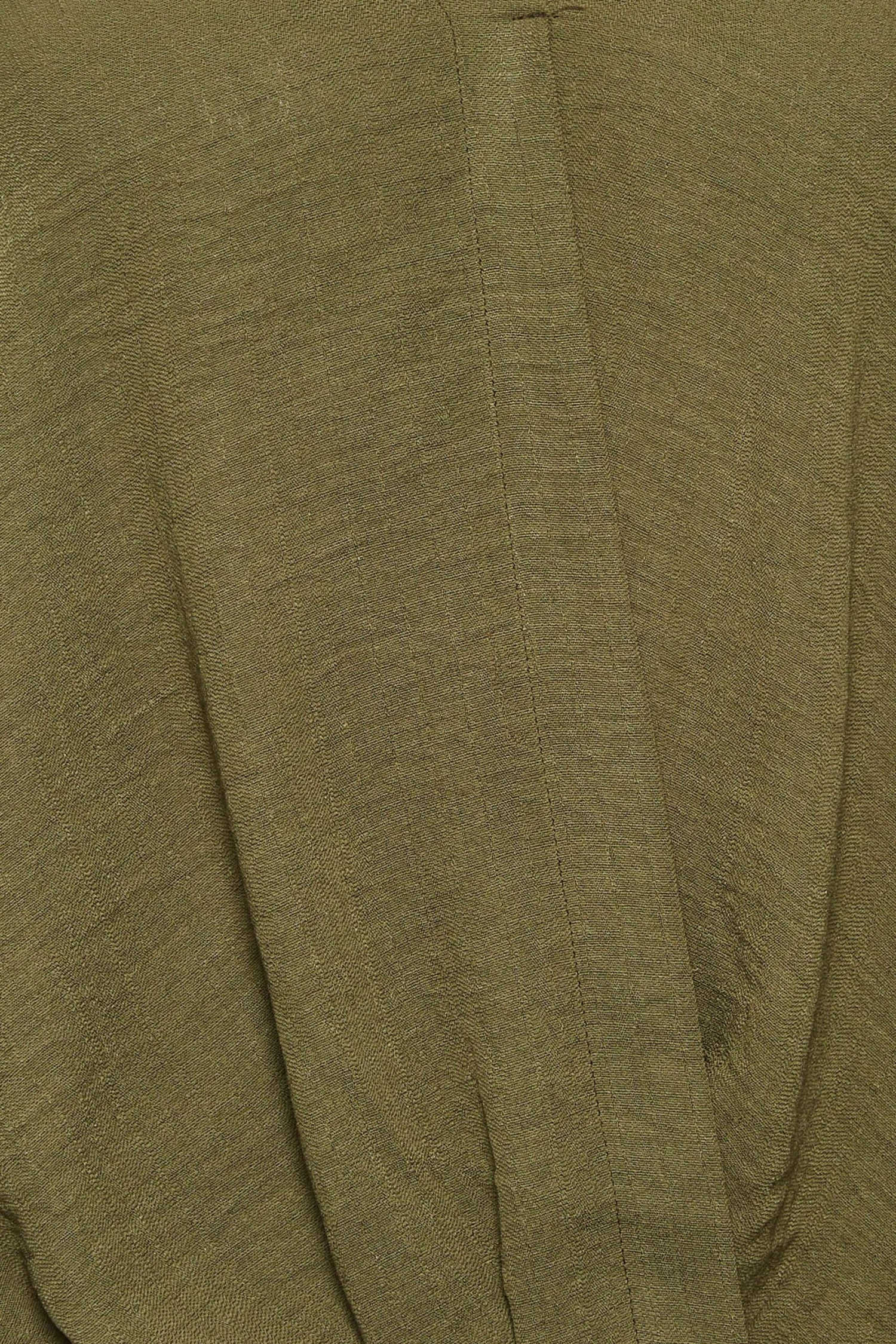 M&Co Olive Green V-Neck Wrap Blouse 5 M&Co Olive Green V-Neck Wrap Blouse - Image 5