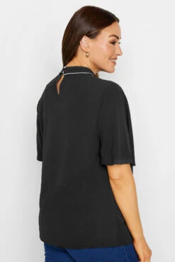 M&Co Black Embellished Neck Keyhole Blouse -M&Co Sales Store e4d8117f 6cd6 44 550310 C scaled