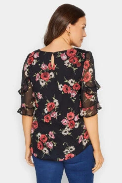 M&Co Black & Red Floral Double Frill Sleeve Blouse 11 M&Co Black & Red Floral Double Frill Sleeve Blouse -M&Co Sales Store e5bdfac7 c2db 42 550194 D scaled