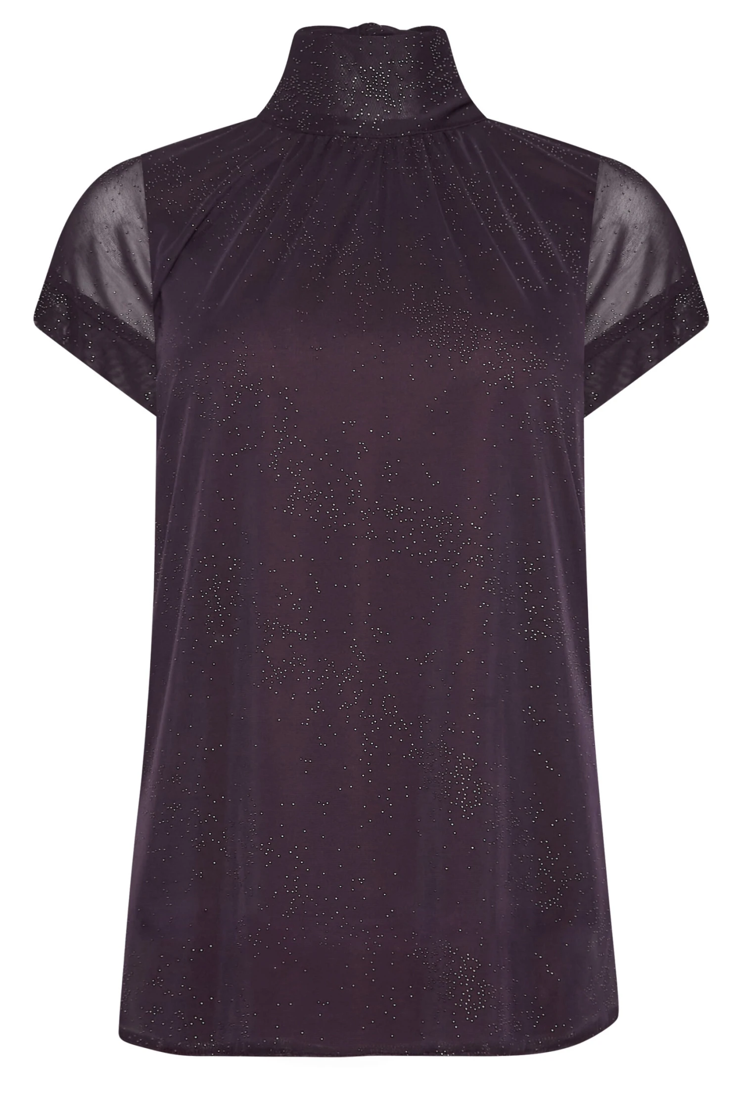 M&Co Dark Purple Tie Neck Blouse 6 M&Co Dark Purple Tie Neck Blouse - Image 6