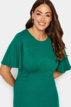 M&Co Forest Green Angel Sleeve Split Hem Midi Dress -M&Co Sales Store e6c7a1b8 405c 47 550499 D scaled